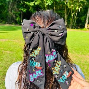 Colorful Embroidered Hair Bow for Women